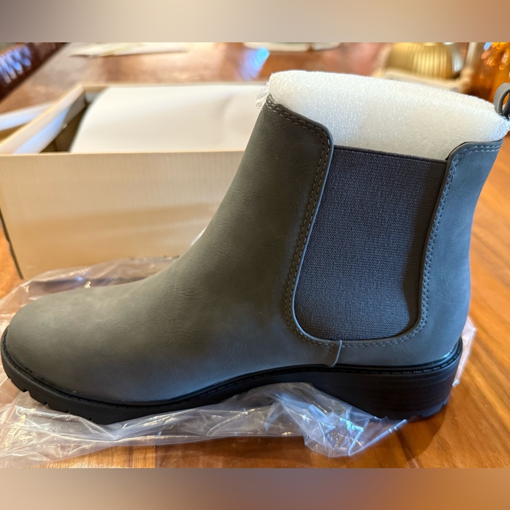 Gray Suede Booties